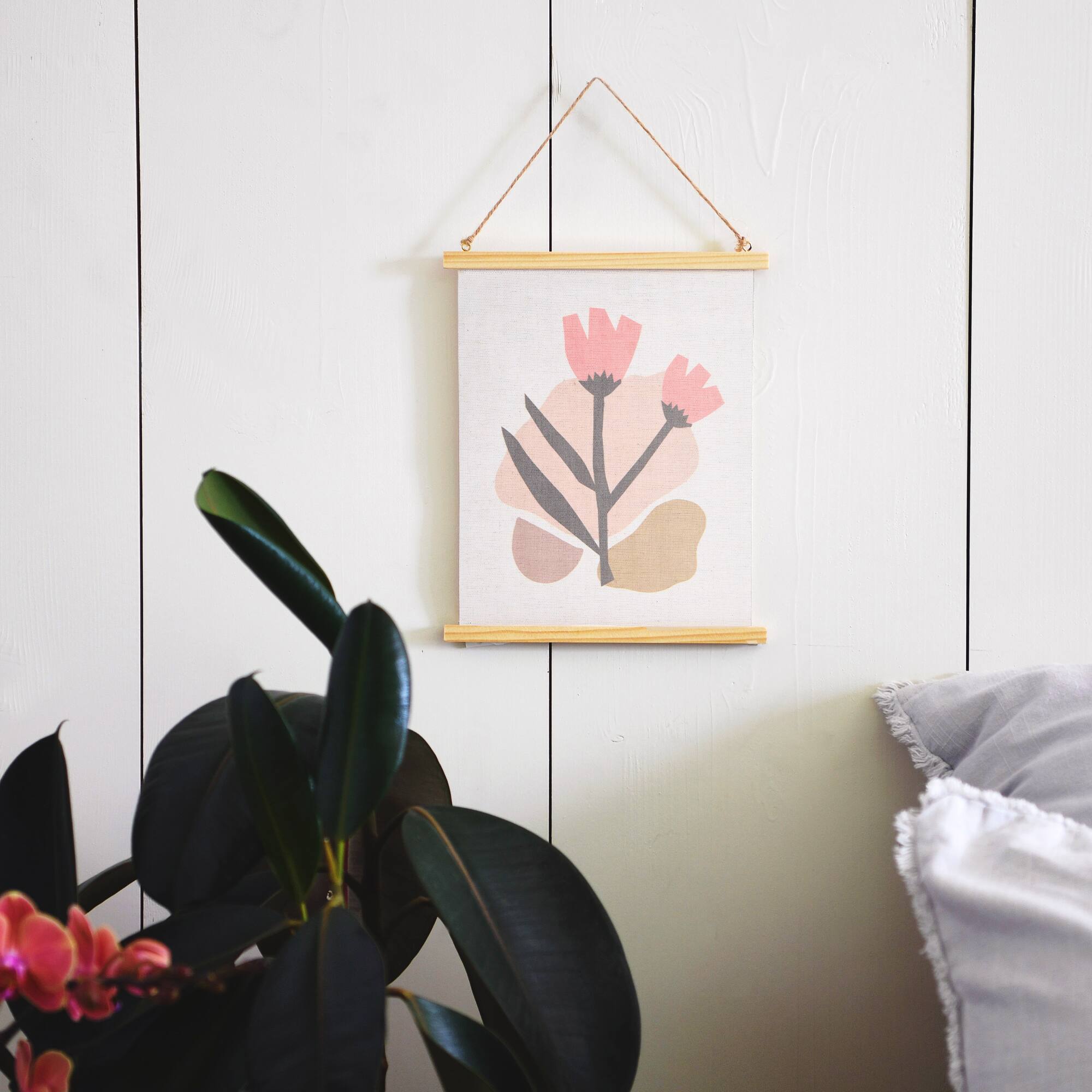 Hello Honey® Abstract Floral Canvas Wall Scroll